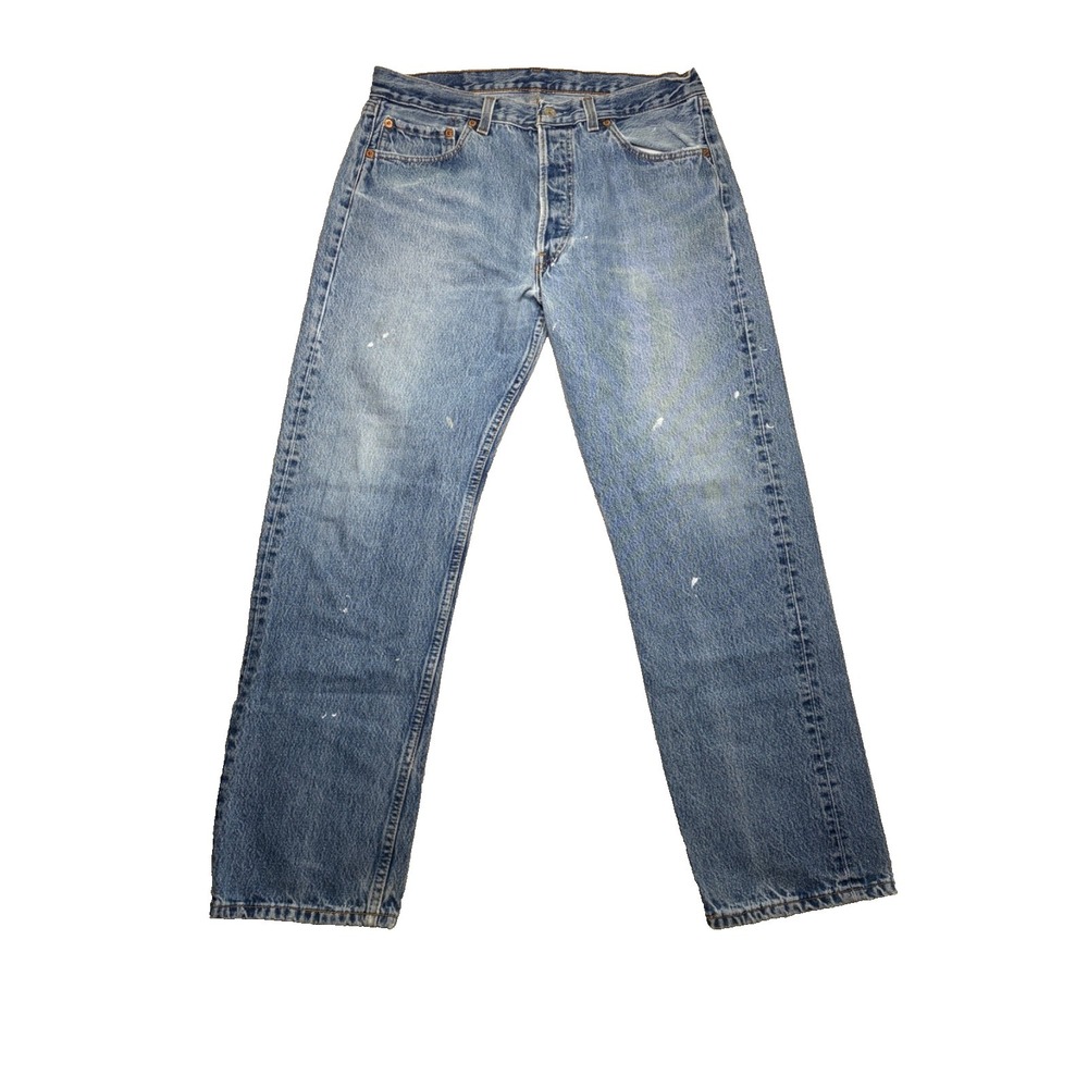 Vintage Levi's 501 Jeans Actual 32x29 Blue Denim Light Wash Distressed USA‎ 90s